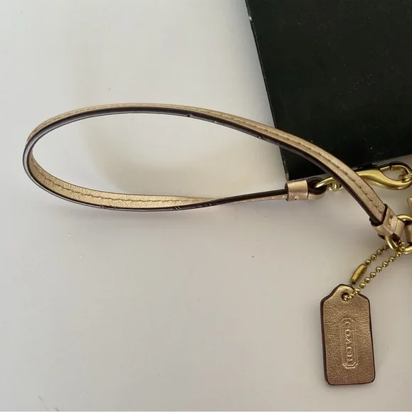 COACH GOLD GLITTER WRISTLET NWT - Picture 6 of 16